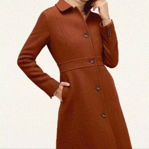 NWOT! J.CREW Italian Double Cloth Wool Lady Day Coat - Deep Redwood color - 6